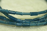 Ancient Dark Aqua Blue Tradewind Glass Bugle Beads