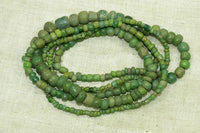 Long Strand of Ancient Green Tradewind Beads