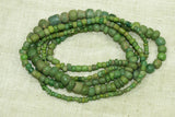 Long Strand of Ancient Green Tradewind Beads