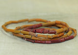Orange and Brick Red Ceramic and Glass Tradewind Beads