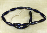 Strand of Large, Vintage Czech Cobalt Glass Beads