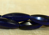 Strand of Large, Vintage Czech Cobalt Glass Beads