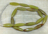 Strand of Large, Vintage Czech Greasy Yellow Glass Beads