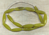 Strand of Large, Vintage Czech Greasy Yellow Glass Beads