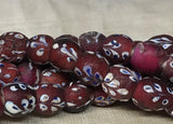 Strand of Fancy Flower Venetian Glass Beads!
