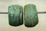 Pair of Rustic Green Hebron Beads
