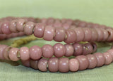 Pink Glass Padre Beads, strand