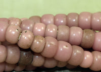 Pink Glass Padre Beads, strand