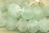 ginormous transparent green Glass Beads from Ghana