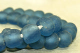 Recycled Blue Glass Beads, Ghana