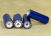 Small Antique Cylindrical Chevron Bead
