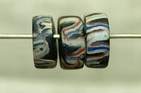 Antique Eja Beads, Black with Stripes