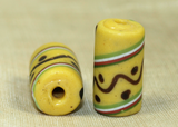 Venetian Cylindrical Yellow Bead
