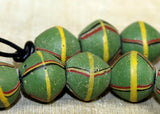 Large Antique Green King Bead