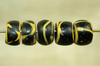 Set of Antique Black and Yellow Venetian Beads