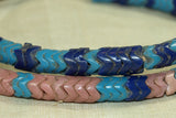 Vintage Blue and Pink Glass Snake Beads