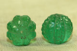 Antique Czech Molded Glass Melon Bead