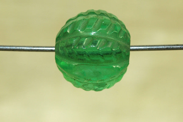 Antique Czech Molded Glass Melon Bead