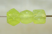 Antique Bohemian Molded Glass Vaseline Bead