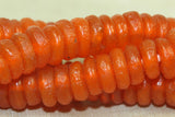 New Bright Orange Glass Beads from Ghana