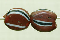 Flat Roundish Brown Watermelon Bead