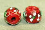 Antique Fancy red Venetian Bead from the 1920s