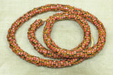 New Red, Pink, Orange-Yellow & Black Eja Beads, Ghana