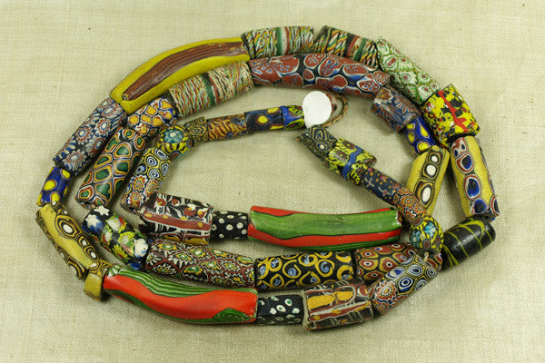 Strand of very cool Antique Venetian Mille Fiore Beads