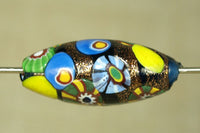 Vintage Venetian Millefiore Football Bead