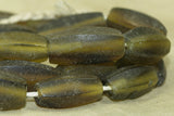 Dusty Olive-Green Glass Beads from Indonesia