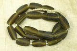 Dusty Olive-Green Glass Beads from Indonesia