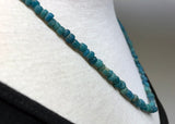 24" Necklace of Ancient Cambodian Glass Beads, Sea Blue