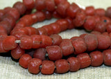 Vintage 1970s Cranberry Red Glass Beads from Indonesia