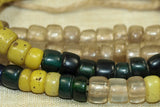 Yellow, clear, black Vintage Bonda Beads from India