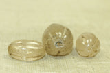 Set of 3 Antique Clear Quartz Crystal Beads from Nepal