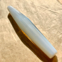 Large Bohemian Milk Glass Oblong Bead
