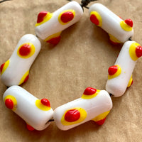 Red, Yellow & White Beads, Japan 1960's