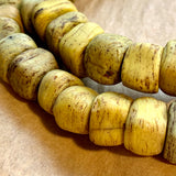 Strand of Antique Yellow Hebron Glass Beads