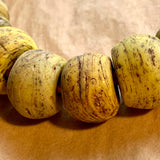 Strand of Antique Yellow Hebron Glass Beads