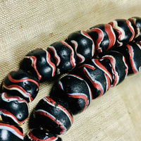 Black, Brick and White Venetian Glass