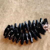 Vintage 1920's French Jet Nailheads, Faceted Marquis