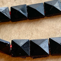 Vintage 1920's French Jet Nailheads, Faceted Squares