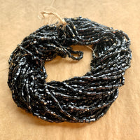 Vintage Czech 3-Cut Hematite Glass