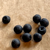 4mm Round Antique Matte Black Beads