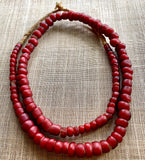 Larger White Heart Beads from Nigeria