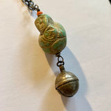 Carved Turquoise Mother and Baby Necklace