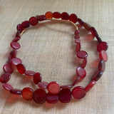 Antique Ruby Glass Lentil Beads