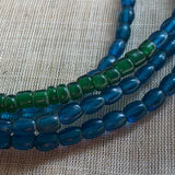 Antique Capri Blue Melon Beads
