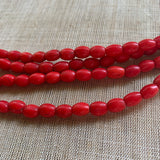 Antique Opaque Red Melon Beads