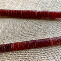 Vintage Czech Carnelian Glass Discs